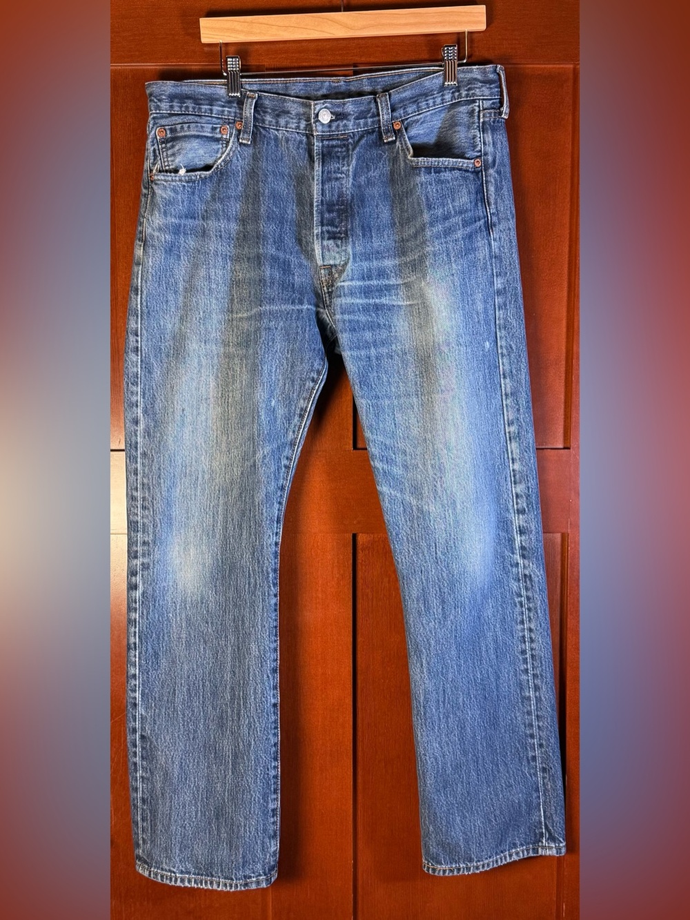 Levi’s 501 Original Fit Jeans 36x32 Button Fly Medium Wash Straight Leg